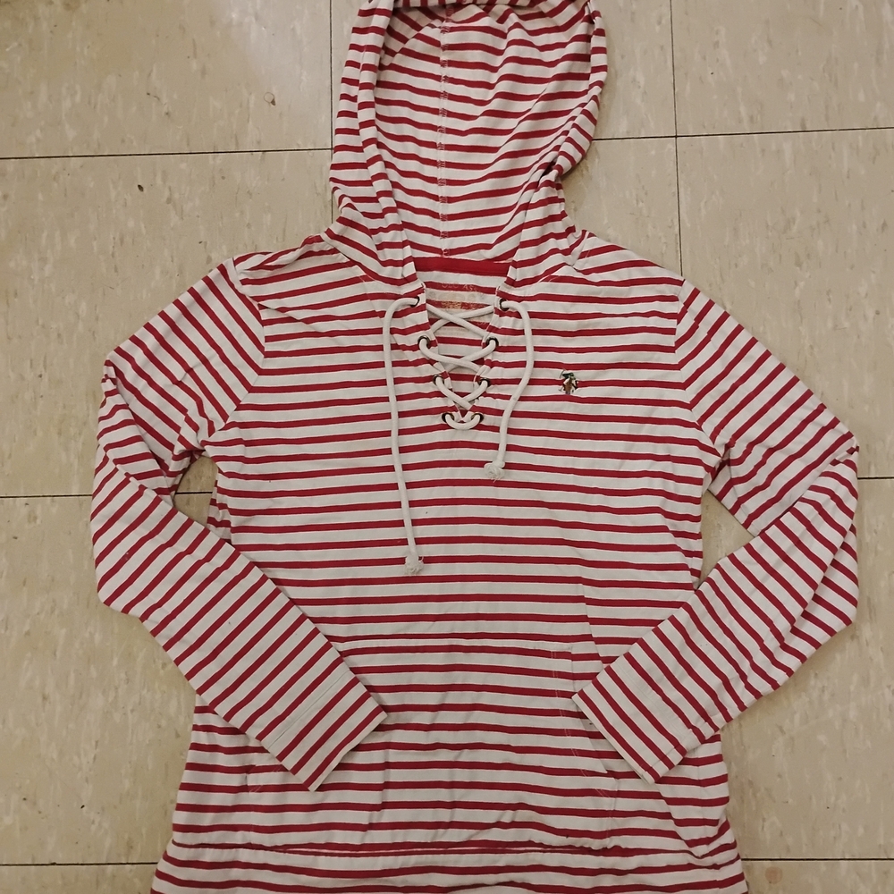 U.S. Polo Assn. Red and White Striped Top